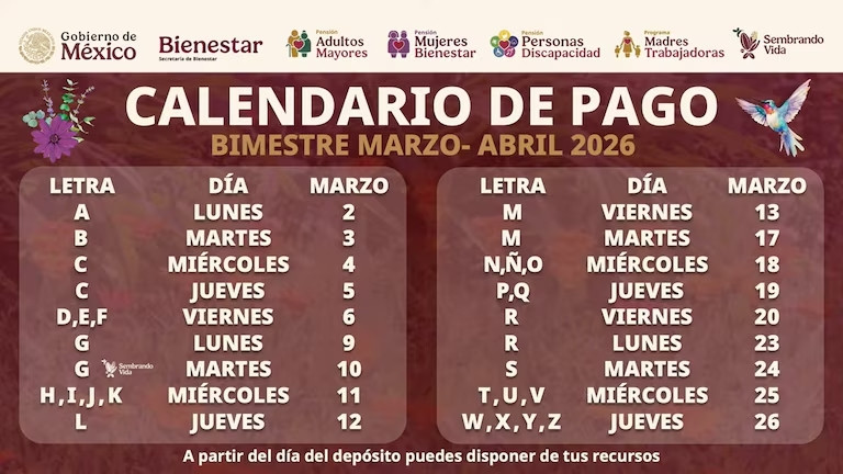 calendario bienestar