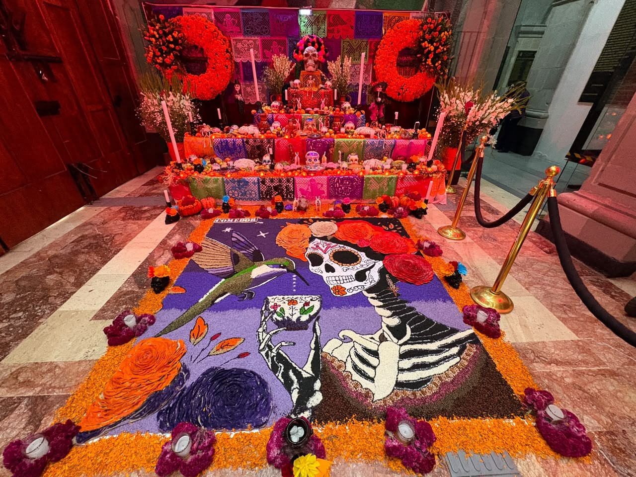 catrina ofrenda tapete
